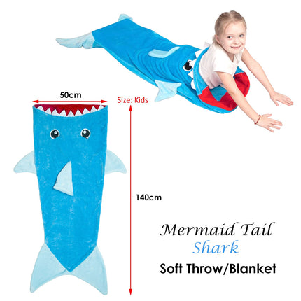 Mermaid Tail Shark Soft Blanket Throw.