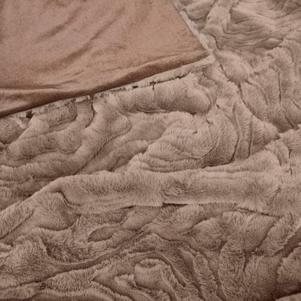 J Elliot Home Rita Woodsmoke Faux Mohair Throw Rug 130 x 160cm.