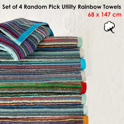 J.Elliot Home Set of 4 Random Pick Colours Utility Towels.