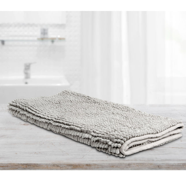 Toggle Microfiber Bath Mat Large Silver.