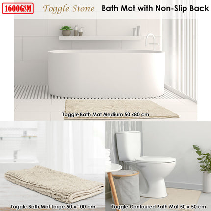 Toggle Microfiber Bath Mat Large Stone.