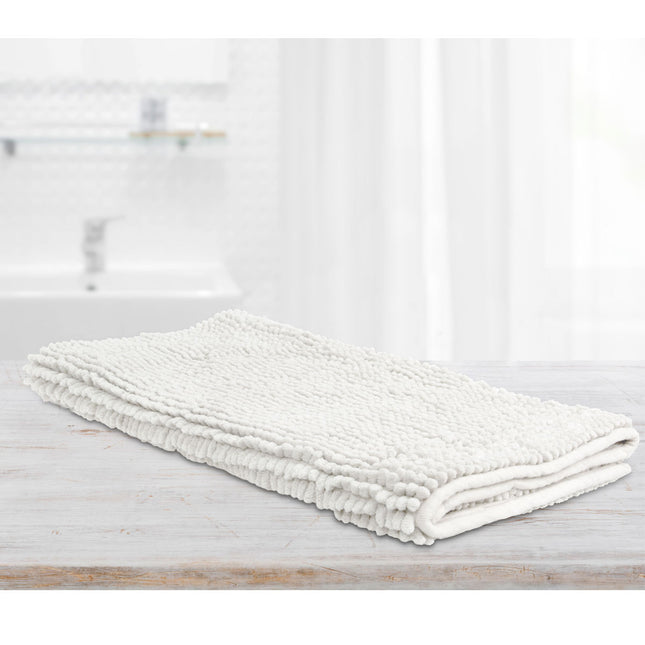 Toggle Microfiber Bath Mat Large White.