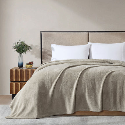 Ardor Teddy Natural Ultra Soft Cozy Fleece Blanket Queen.