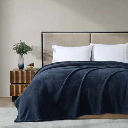 Ardor Teddy Navy Ultra Soft Cozy Fleece Blanket Queen.