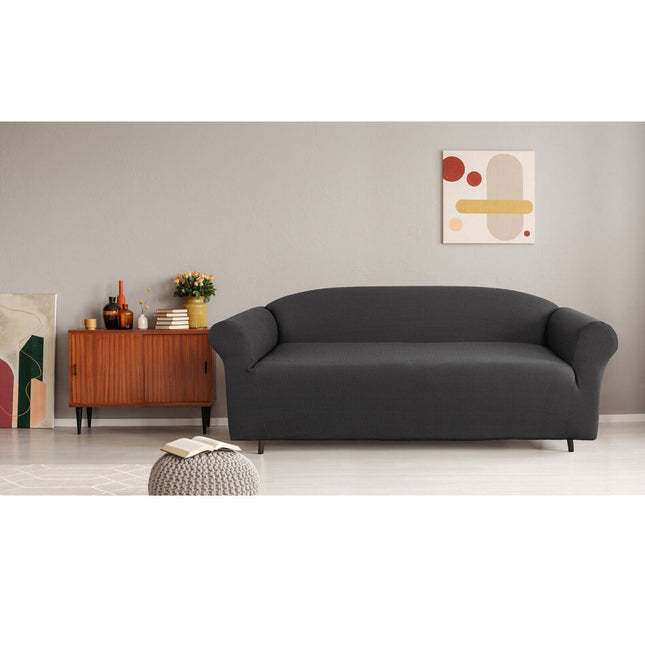 Elan Cambridge Extra-stretch Couch Cover Steel Three Seater Steel.