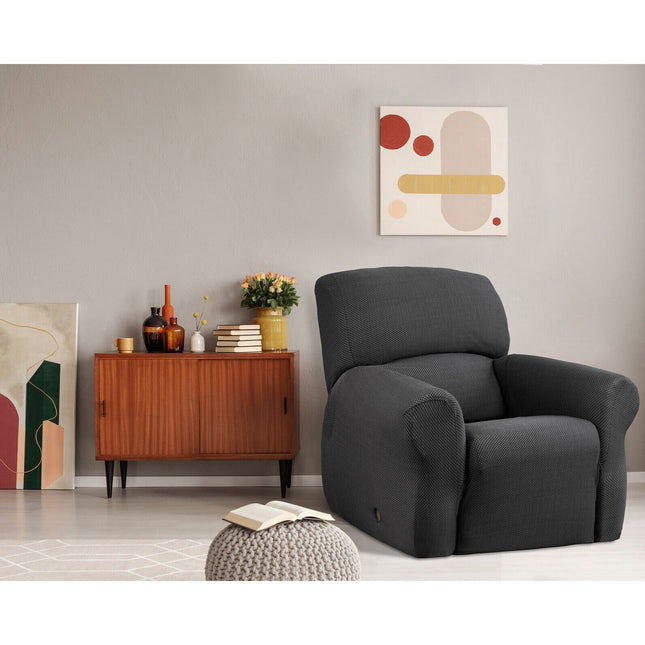 Elan Cambridge Extra-stretch Couch Cover Steel One Seater Recliner Steel.