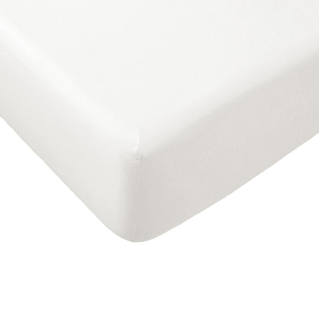 Essentially Home Living Polyester Cotton Fitted Sheet 33cm Wall Double Ivory.