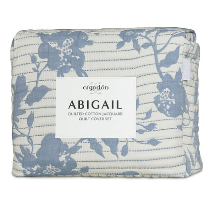 Algodon Abigail Multi Lightly Quilted Cotton Jacquard Quilt Cover Set King.