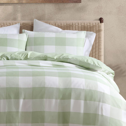 Ardor Ashlea Sage Oversized Waffle Check Quilt Cover Set Queen.