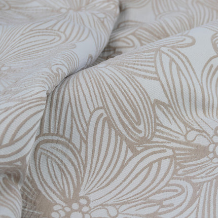 Ardor Avena Almond Textured Floral Jacquard Quilt Cover Set King.