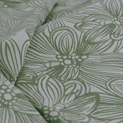 Ardor Avena Green Textured Floral Jacquard Quilt Cover Set King.