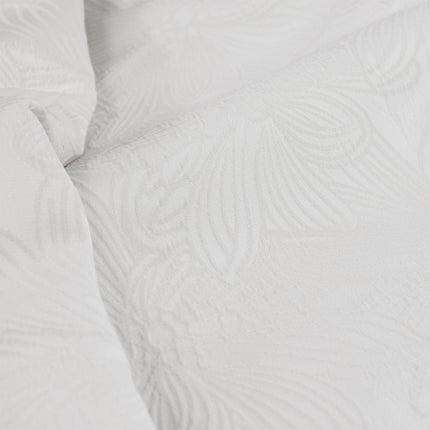 Ardor Avena White Textured Floral Jacquard Quilt Cover Set King.