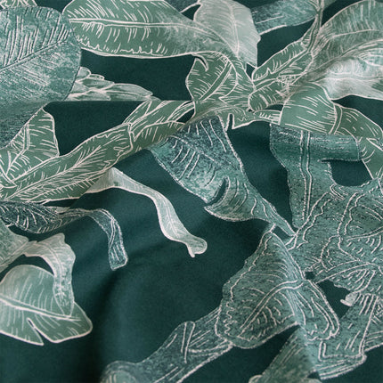 Ardor Indra Teal Palm Leaf Printed Quilt Cover Set King.