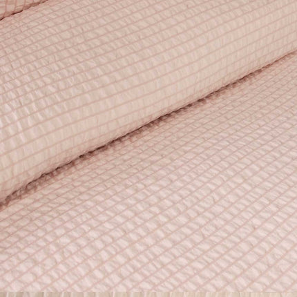 Ardor Ingrid Blush Seersucker Stripe Quilt Cover Set Single.