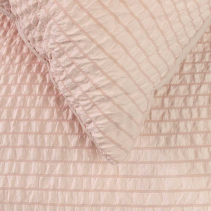 Ardor Ingrid Blush Seersucker Stripe Quilt Cover Set Single.