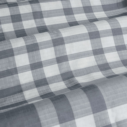 Ardor Ronan Grey Plaid Jacquard Quilt Cover Set King.