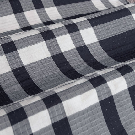 Ardor Ronan Navy Plaid Jacquard Quilt Cover Set King.