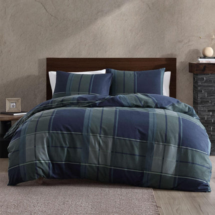 Ardor Sommers Dark Khaki Cotton Flannelette Quilt Cover Set Queen.
