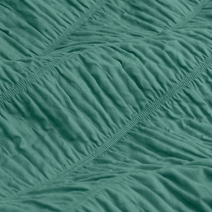Ardor Tuscan Teal Ruched Quilt Cover Set King.