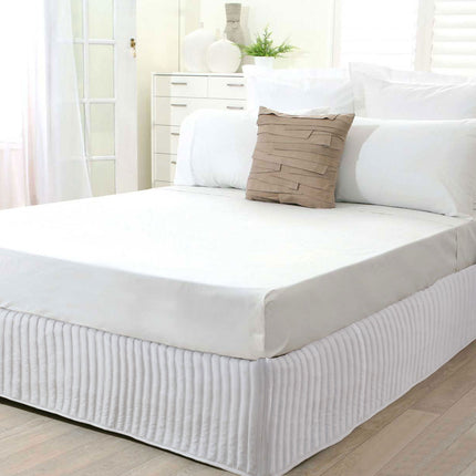 Ardor Quilted Valance White KING SINGLE.
