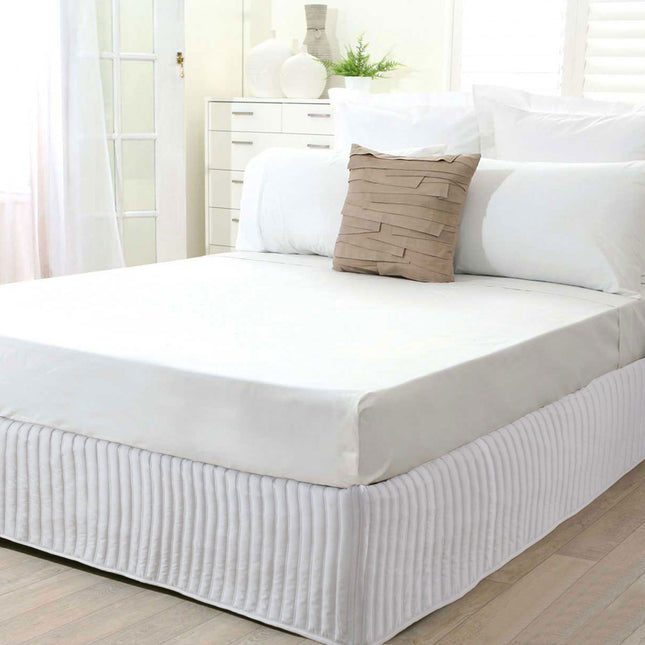 Ardor Quilted Valance White KING SINGLE.