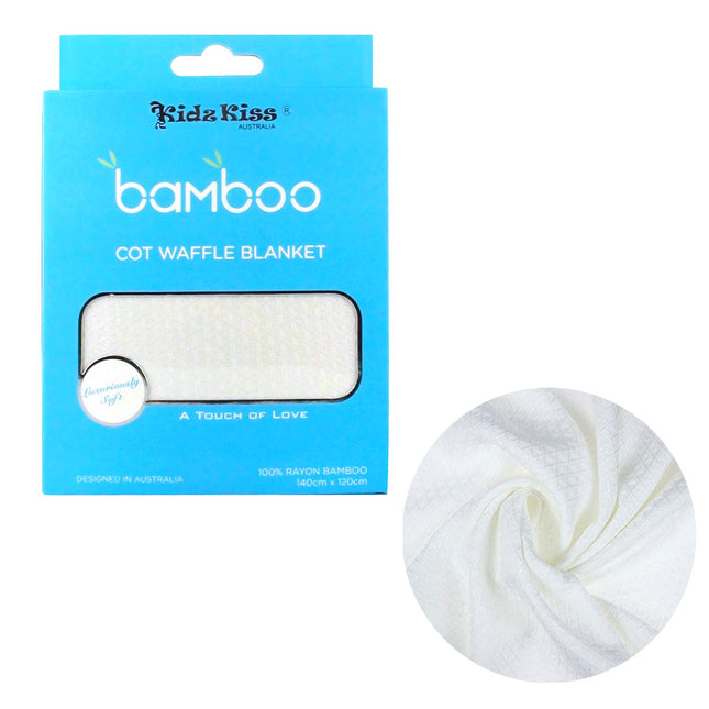 Rayon Bamboo Waffle Blanket Cot Size 140x120cm.