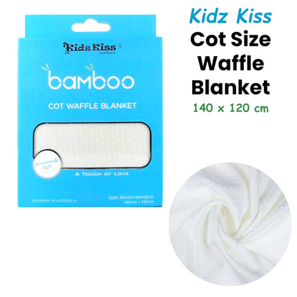 Rayon Bamboo Waffle Blanket Cot Size 140x120cm.