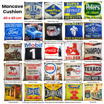 Australian Mancave Retro Cushion Golden Fleece Free Air 40 x 40 cm.