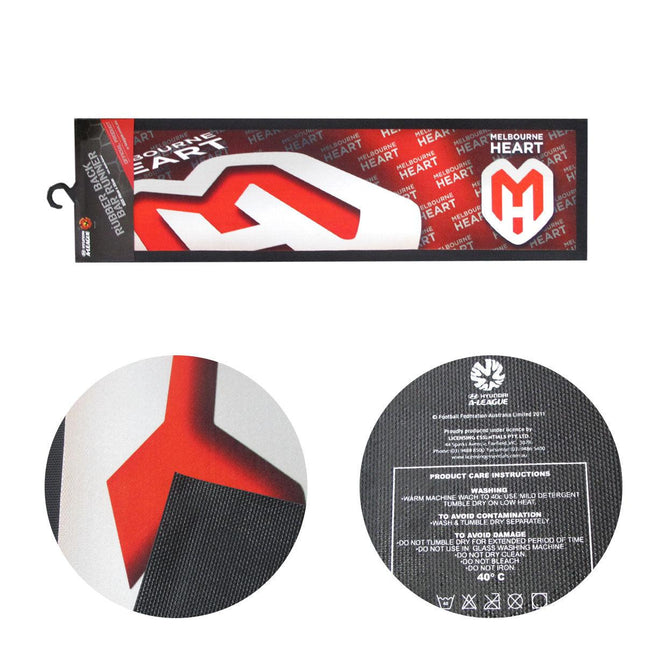 A-League Melbourne Heart Rubber Back Bar Runner 25 x 89 cm.