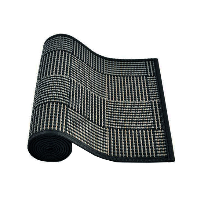 Louis Bamboo Table Runner Black Grey 140 x 33cm.