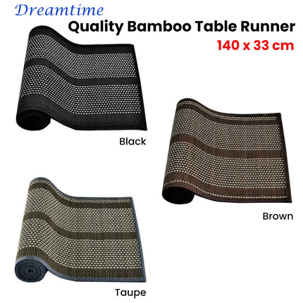 Dreamtime Bamboo Table Runner 140 x 33cm Brown.