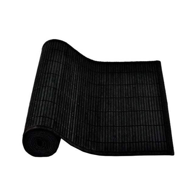 Narrow Slat Bamboo Table Runner 140 x 33cm Black.