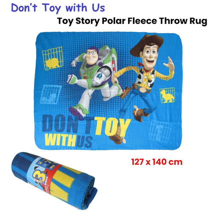 Toy Story Don't Toy with Us Polar Fleece Throw Rug 127 x 140 cm.