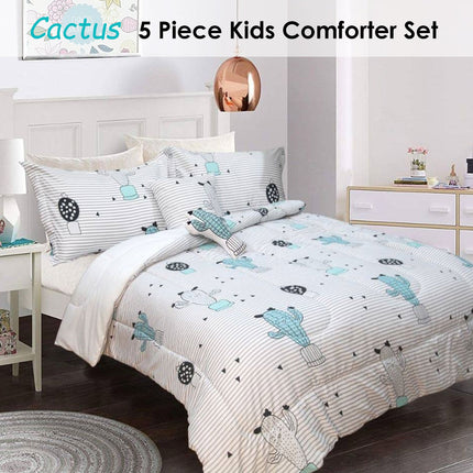 Ramesses 5 Piece Kids Comforter Set Cactus Double.