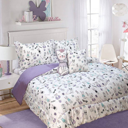 Ramesses 5 Piece Kids Comforter Set Cat Double.