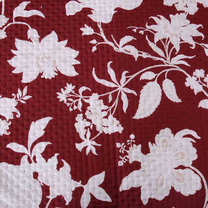Ramesses Spring Red 3 Pcs Bamboo Blend Ultrosonic Reversible Comforter Set King.