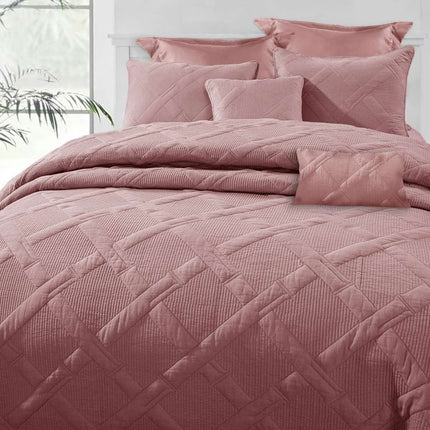 Ramesses Canyou Rose 7- Piece Air Cloud Bamboo Blend Matelasse Comfort Set Queen.