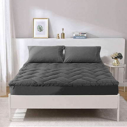 Ramesses 1000GSM Charcoal Mattress Topper Queen.