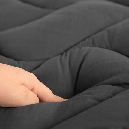 Ramesses 1000GSM Charcoal Mattress Topper Queen.