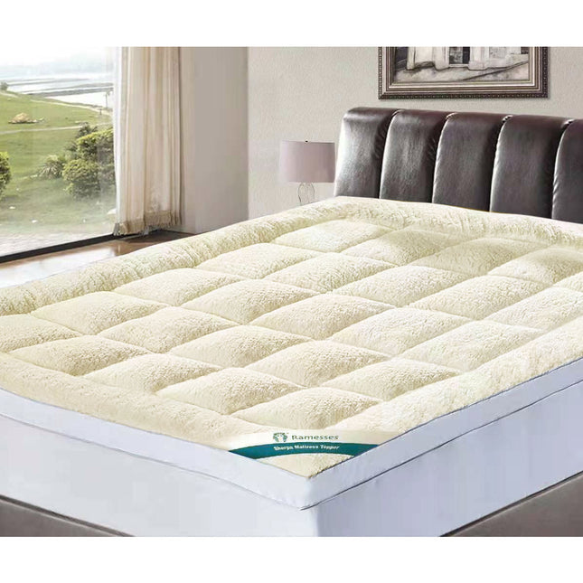Ramesses 1600GSM Sherpa Winter Mattress Topper Double.