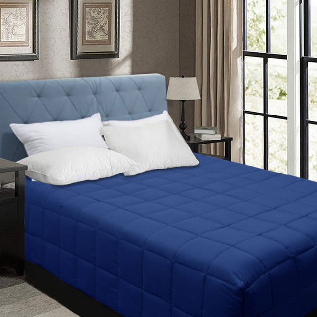 Shangri La Bamboo Blend Microfiber Box End Quilt Classic Blue Queen.