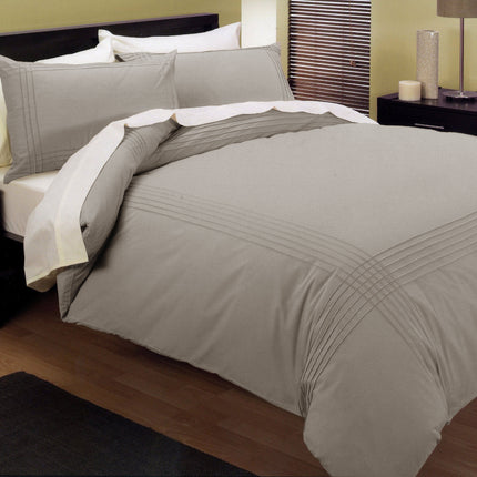 Kingtex Pintuck Quilt Cover Set Linen Double.