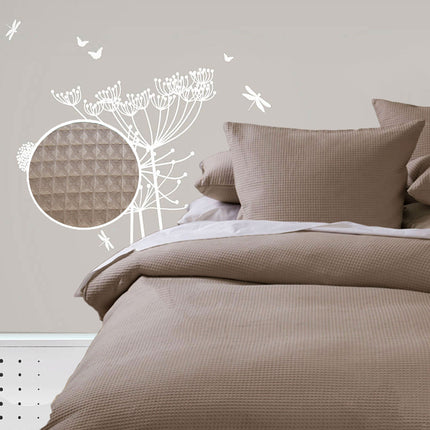Waffle Quilt Cover Set - Linen - Single.