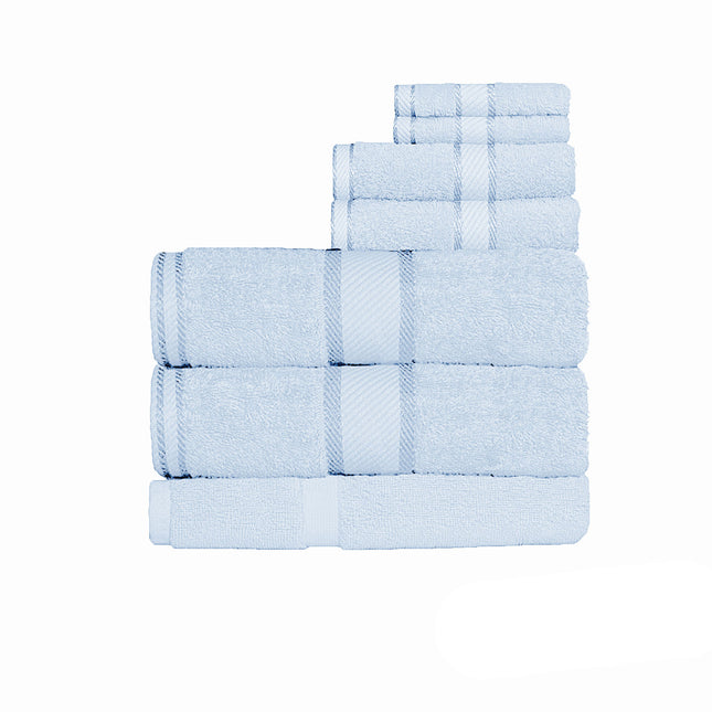 Kingtex 550gsm Cotton 7 Pce Bath Sheet Set Baby Blue.