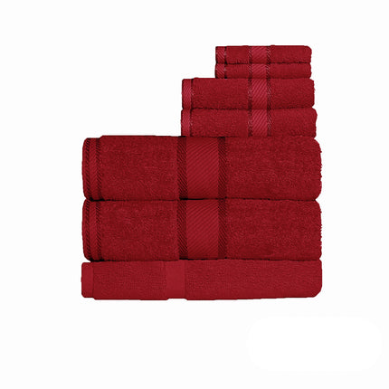 Kingtex 550gsm Cotton 7 Pce Bath Sheet Set Red.