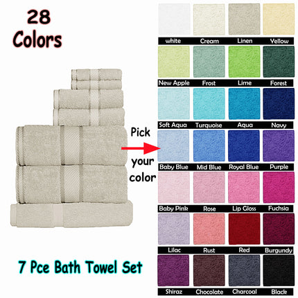 Kingtex 550gsm Cotton 7 Pce Towel Set Aqua.