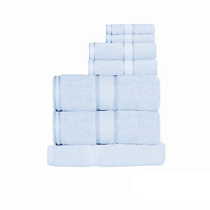 Kingtex 550gsm Cotton 7 Pce Towel Set Baby Blue.
