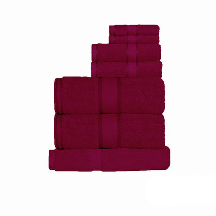 Kingtex 550gsm Cotton 7 Pce Towel Set Burgundy.
