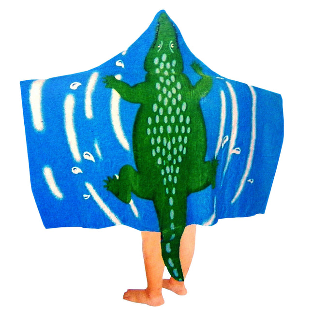 Kids Cotton Velour Beach Cape Crocodile.