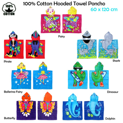 Cute Kids Cotton Hooded Towel Poncho 60 x 120 cm Pirate.